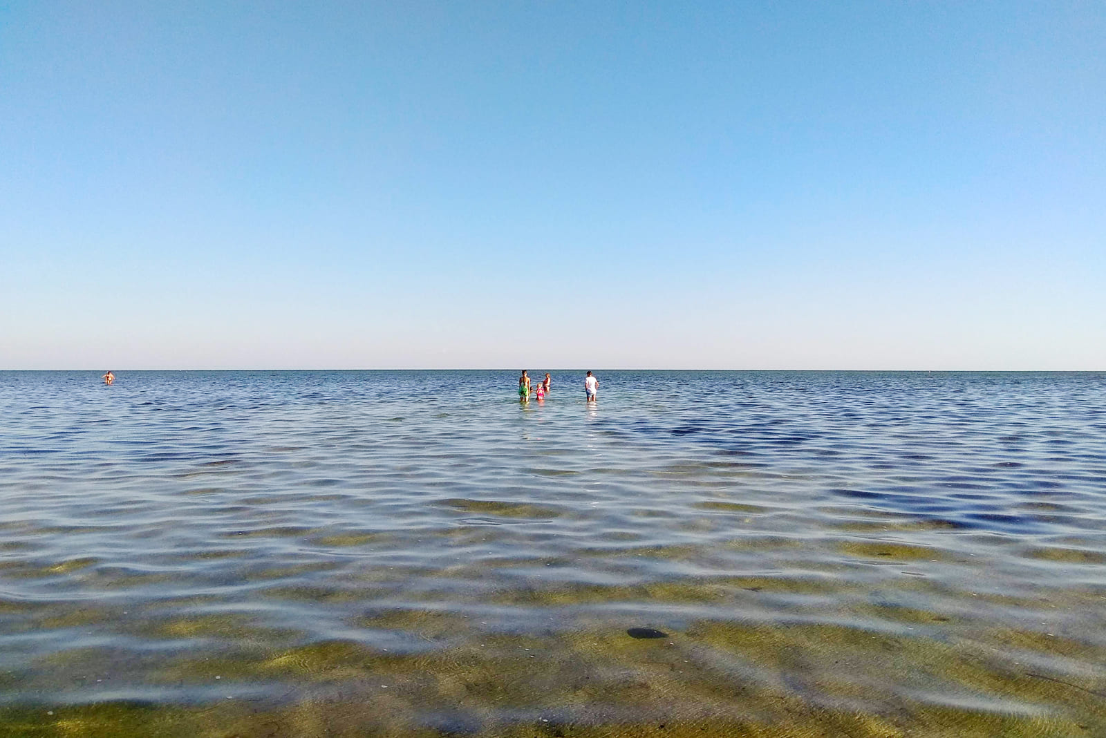 Мелкий Джарылгачский залив в Красном