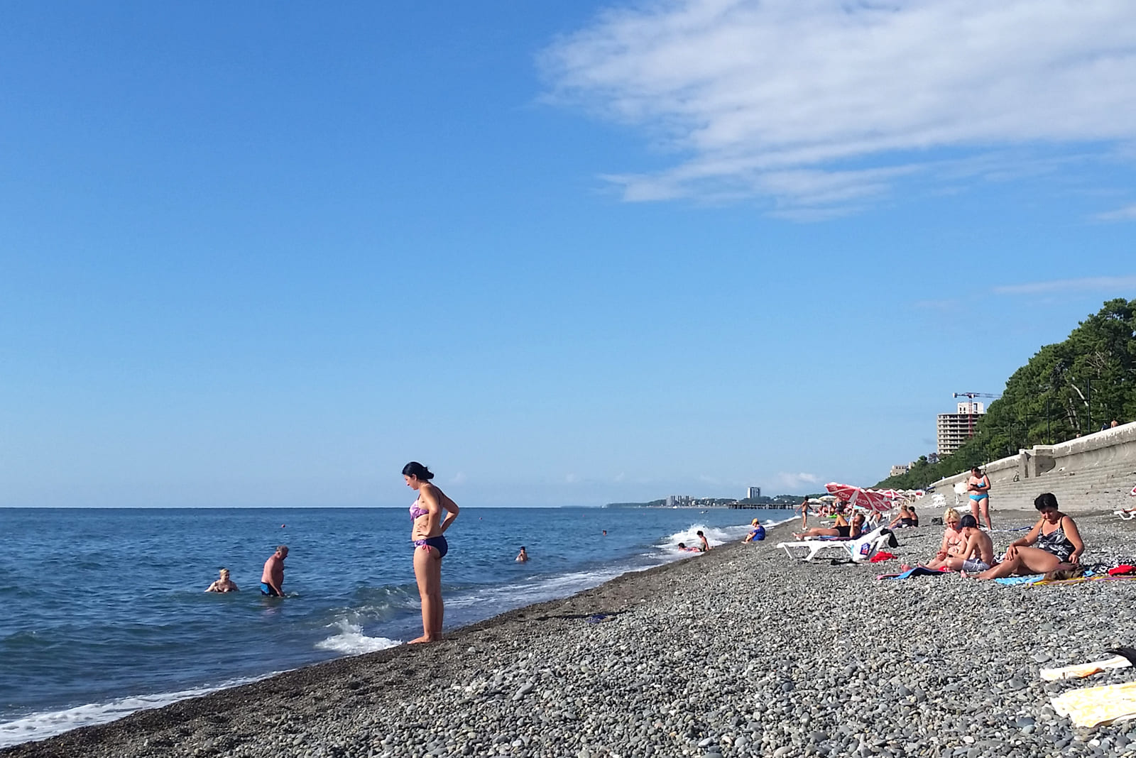 Большинство пляжей на курортах Грузии галечные
