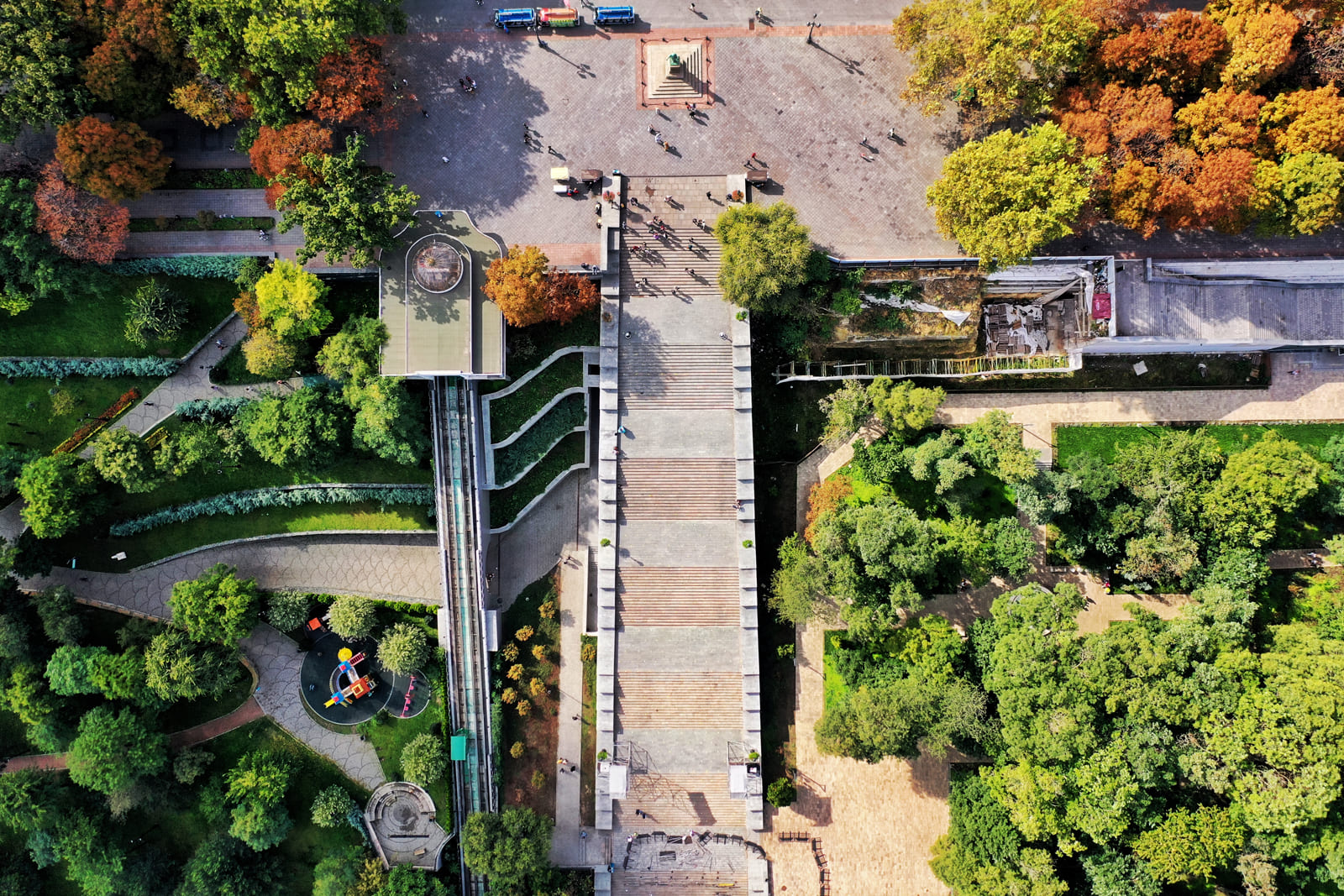 Вид с воздуха на Потемкинскую лестницу